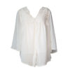 Dressbarn off white chifon balloon blouse with flared sleeves and lace detail bust with inner camisole