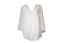 Dressbarn off white chifon balloon blouse with flared sleeves and lace detail bust with inner camisole