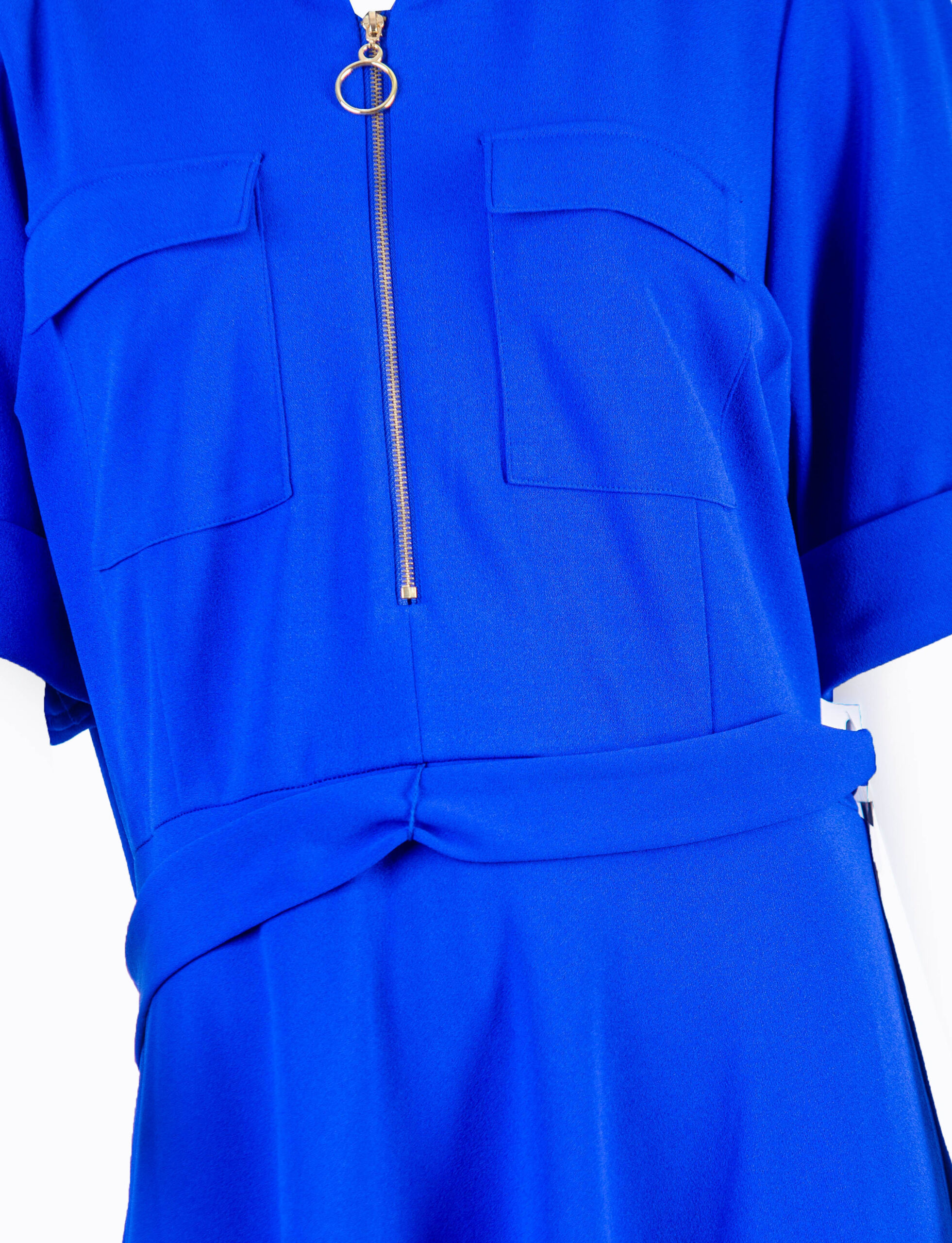 SHELBY AND PALMER VIBRANT BLUE SAFARI DRESS WITH MATCHING BELT - Image 6