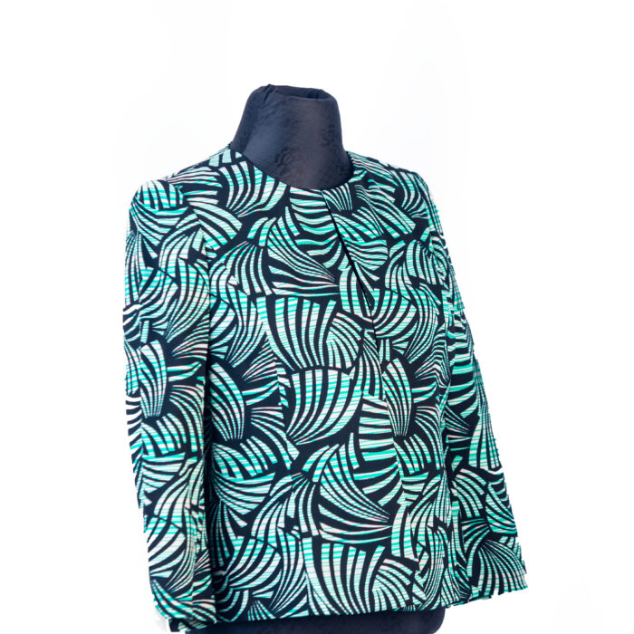 KASPER JADE AND BLACK MULTI FLORAL LONGSLEEVE LADIES JACKET