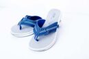 CLARKS BLUE WITH WHITE DETAIL THREADING FAUX LEATHER MALE SLIPPERS