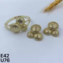 jpg10EBGOLD 3 SIZE CIRCLE EARRING WITH STUDDS AND MATCHING BRACELET SET
