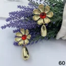 jpg16EGOLD BOLD PETAL WITH RED STONE DROP EAR RING