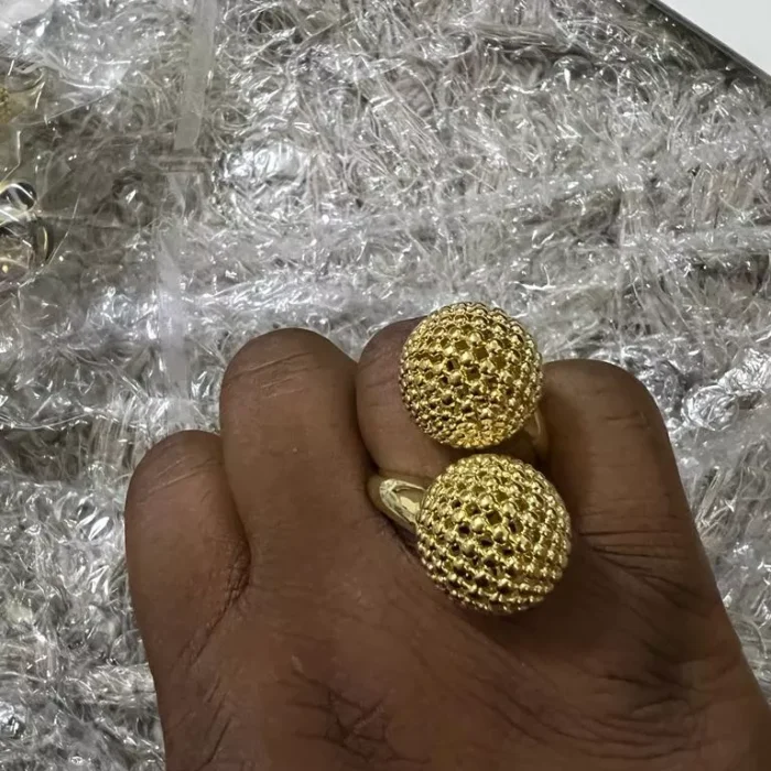 jpg24RB GOLD MESH BALL S RING SIZE 8 AND 9
