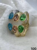 jpg3 B1 3 BEIGEGREENSEA BLUE STONES GOLD CLAPSE BRACELETS