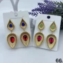 jpg30EPGGOLD OYSTER SHAPE WITH DEEP PINK AND GREEN CRYSTALSTONES CENTER DROP EARRING OR GOLD OYSTER SHAPE WITH RED AND DEEP BLUE CRYSTAL STONES CENTER DROP EARRING