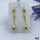 jpg40EGOLD WAVY WITH OVAL GOLD BALL DROP EARRING