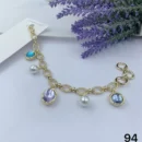 jpg6BLUE PURPLE PALE BLUE CRYSTAL GLASS AND WHITE PEARL BALLS BRACELET