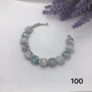 VIENNOIS SILVER ENCASED SHIMMER BLUE, LILAC, MILKY CREAM CRYSTAL BRACELET