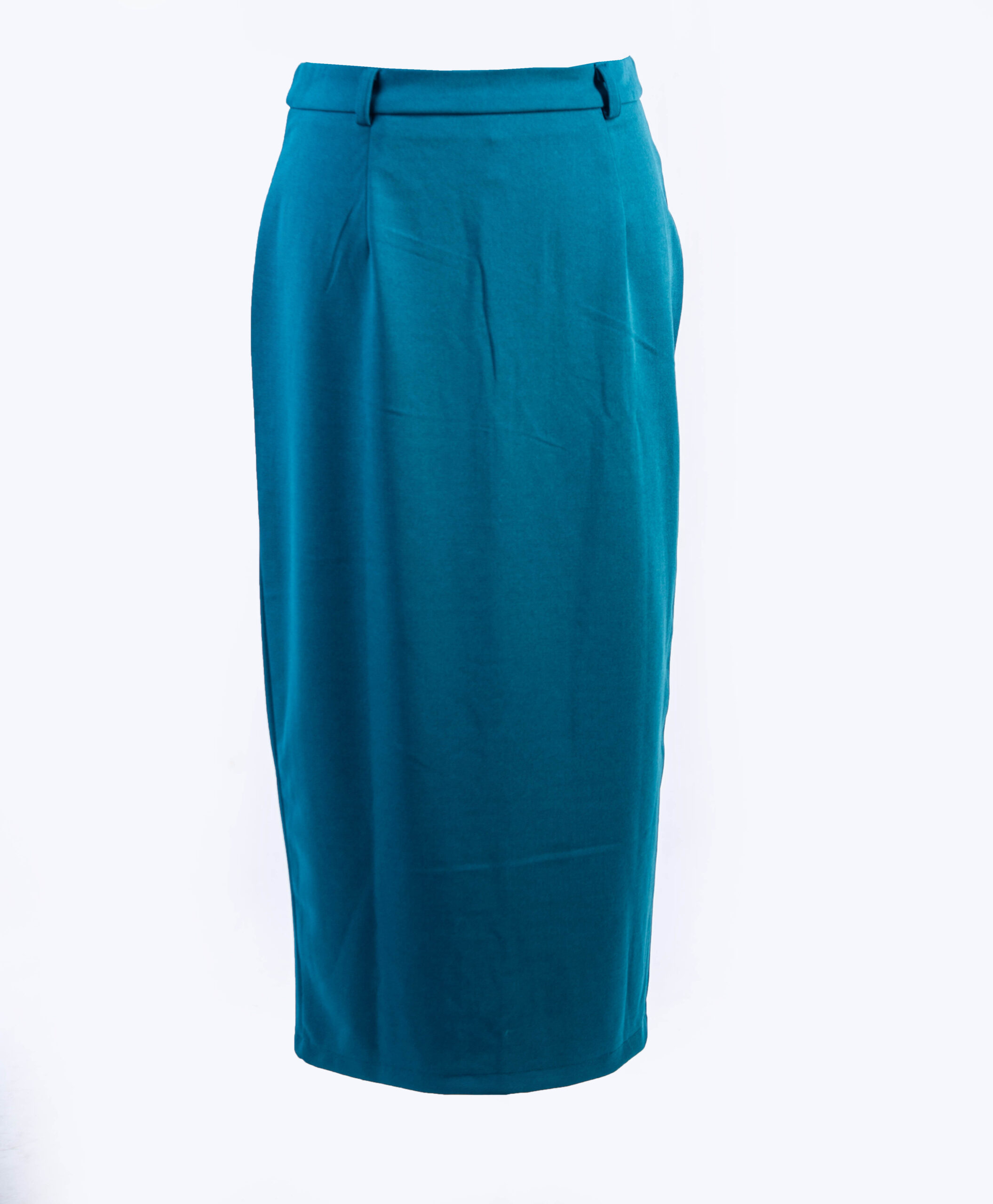 KIRLNDO ARMY GREEN COMBAT STRAIGHT MIDI SKIRT WITH HIP POCKETS AND CENTER SLIT - Image 3