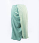 KATE KASIN MOSS GREEN MIDI FAUX WRAP SKIRT