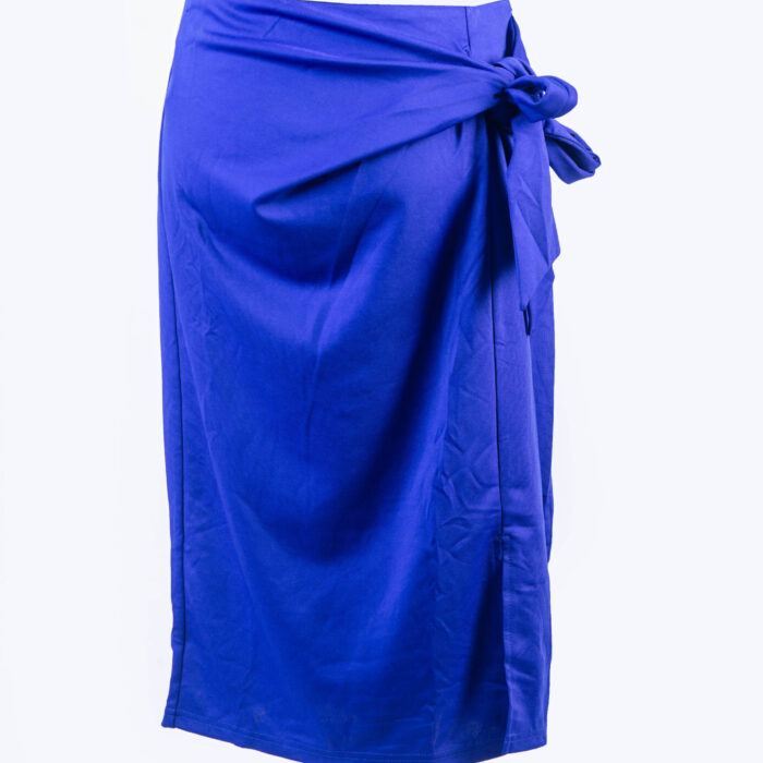 KATE KASIN IODINE FAUX WRAP MIDI SKIRT