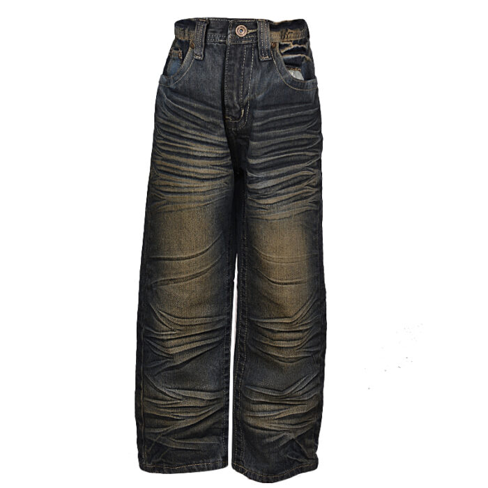 SWISS CROSS FADED DENIM BOYS JEANS WITH CRINKLE DETAILS