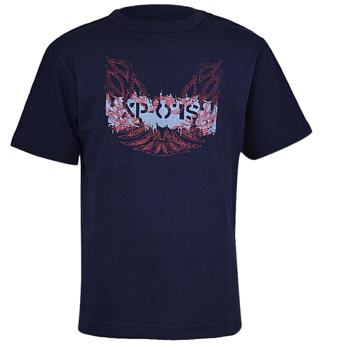 FADED GLORY DEEP BLUE COTTON SHORTSLEEVE T-SHIRT WITH XP-O-IS BIRD GRAPHIC