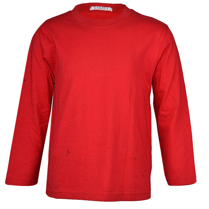 GEORGE RED LONGSLEEVE COTTON BOYS T-SHIRT