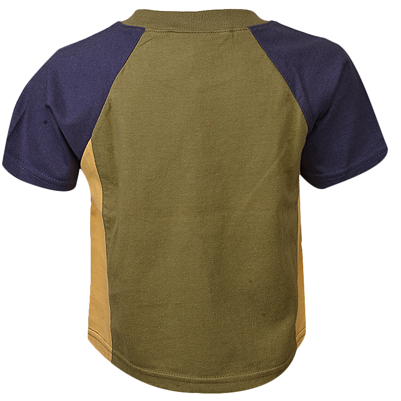 COOL PALE GREEN WITH BLUE SHORTSLEEVE T-SHIRT - Image 4