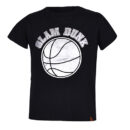 METAL GENERATION BLACK T-SHIRT WITH EMBOSSED SILVER SLAM DUNK