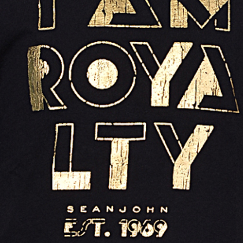 SEAN JOHN BLACK SHORTSLEEVE WITH EMBOSSED GOLD PRINT - Image 3