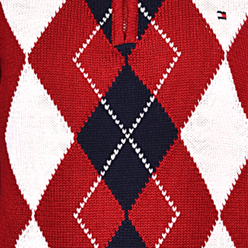 TOMMY HILFIGER RED BOYS LONGSLEEVE RIBBED CARDIGAN - Image 4